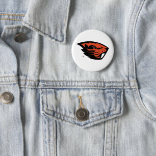 Oregon State Beavers   Beaver Head 6 Cm Round Badge
