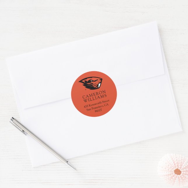 Oregon State Beavers | Beaver Head Classic Round Sticker (Envelope)
