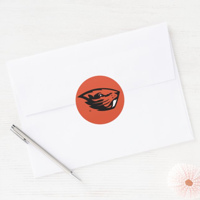 Oregon State Beavers | Beaver Head Classic Round Sticker (Envelope)