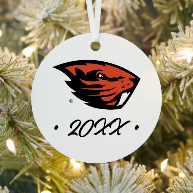 Oregon State Beavers | Beaver Head Metal Tree Decoration (Insitu)