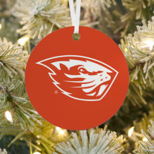 Oregon State Beavers   Beaver Head Metal Tree Decoration