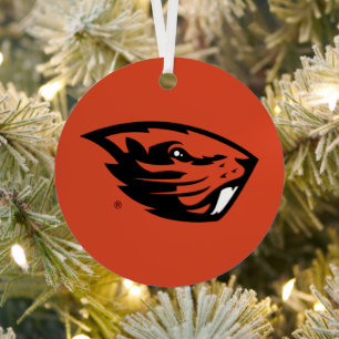 Oregon State Beavers   Beaver Head Metal Tree Decoration