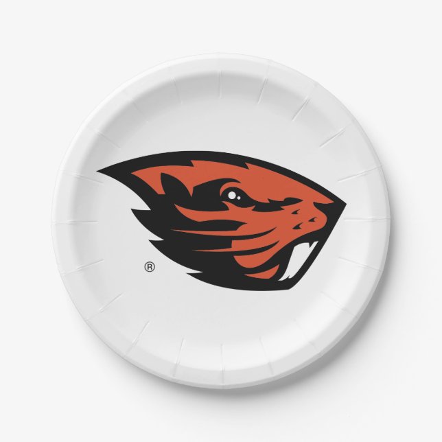 Oregon State Beavers | Beaver Head Paper Plate (Front)