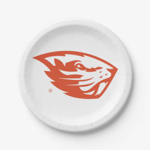 Oregon State Beavers Beaver Head Paper Plate