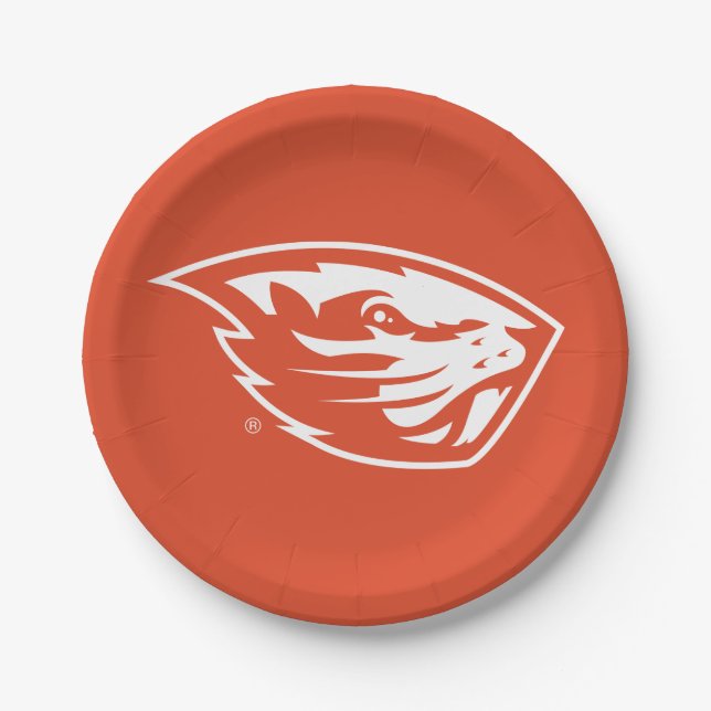Oregon State Beavers | Beaver Head Paper Plate (Front)