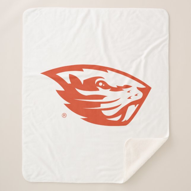 Oregon State Beavers | Beaver Head Sherpa Blanket (Front)