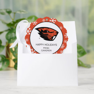 Oregon State Beavers   Beaver Head Tree Decoration Card