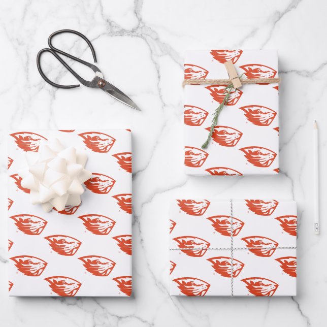 Oregon State Beavers | Beaver Head Wrapping Paper Sheet (Front)