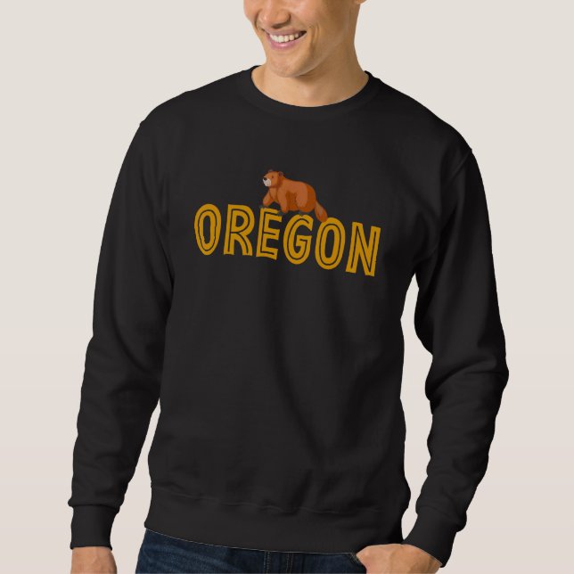 Oregon State College Sports Fan Beavers Sweatshirt (Front)