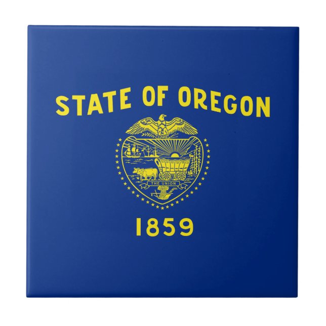 Oregon State Flag Ceramic Tile (Front)