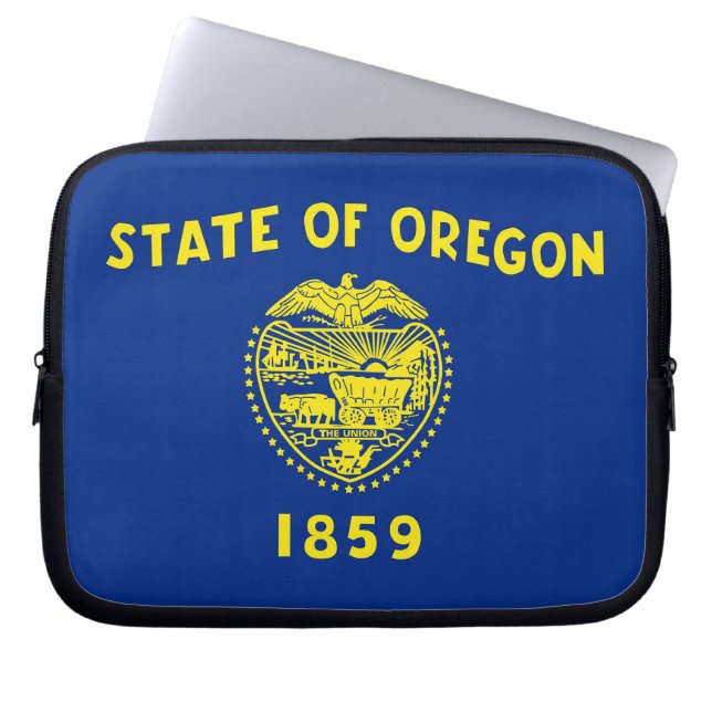 Oregon State Flag Laptop Sleeve (Front)