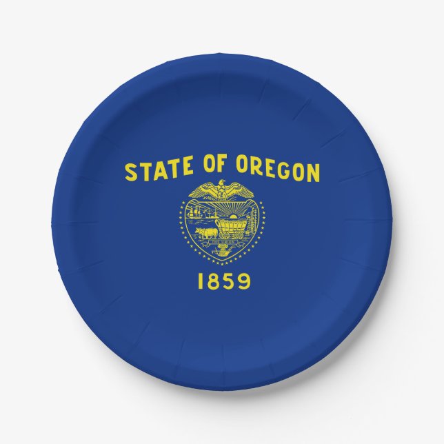 Oregon State Flag Paper Plate (Front)