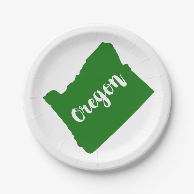 Oregon State Green Paper Plate (Front)