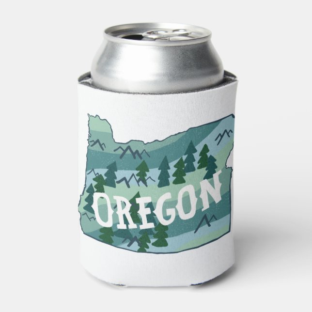Oregon State Illustrated Map Can Cooler (Can Front)
