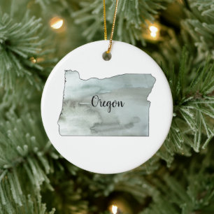 Oregon State Illustration  Ceramic Ornament