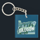 Oregon State Map Illustration Key Ring<br><div class="desc">Check out this fun Oregon State map illustration and be sure to also look in my shop for more matching items like mugs,  tshirts,  hats and more!</div>