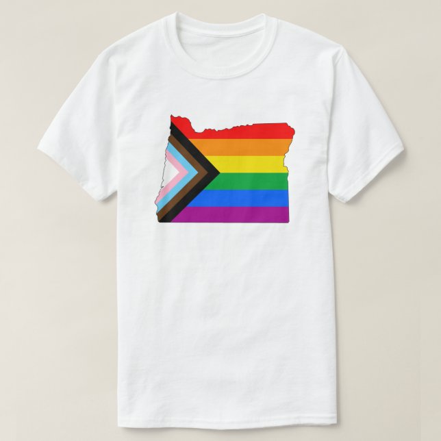 Oregon State Pride LGBTQ Progress Pride T-Shirt (Design Front)