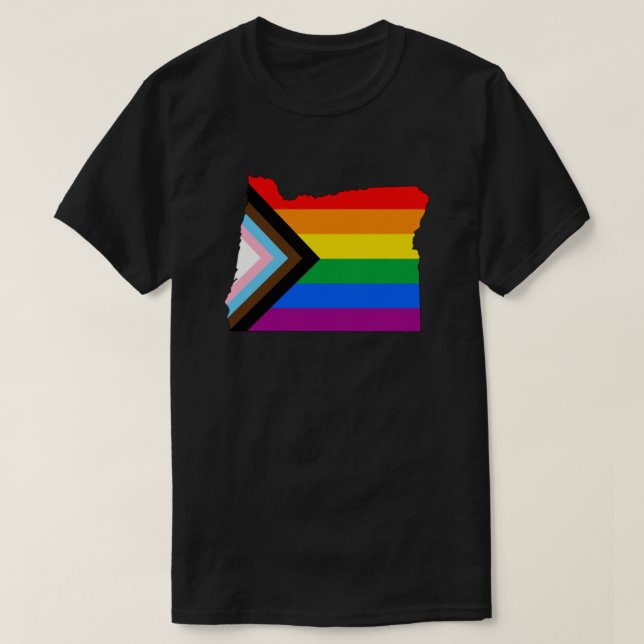 Oregon State Pride LGBTQ Progress Pride T-Shirt (Design Front)