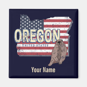 Oregon State United States Retro Map USA Souvenir Magnet