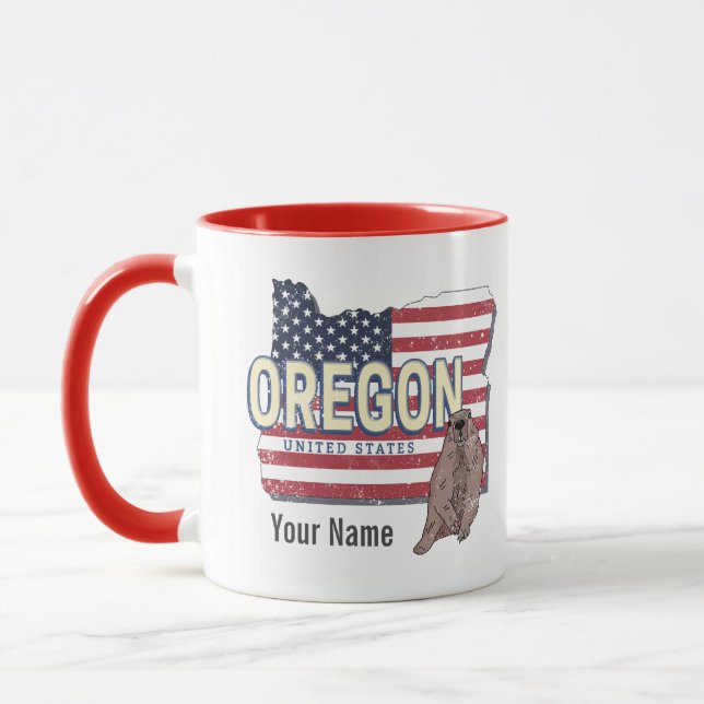Oregon State United States Retro Map USA Souvenir Mug (Left)