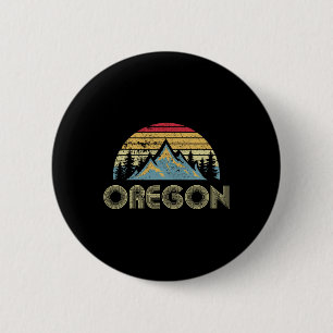 Oregon Tee - Retro Vintage Mountains Nature Hiking 6 Cm Round Badge
