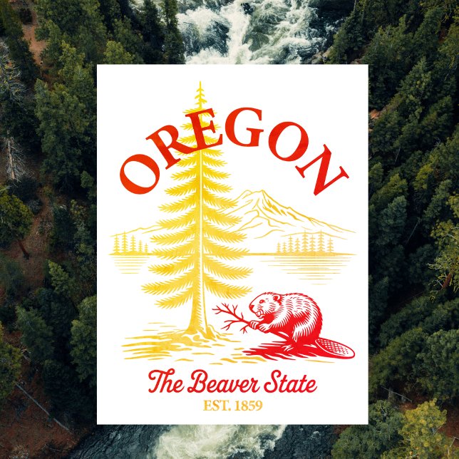 Oregon The Beaver State Est. 1859 Postcard (Oregon The Beaver State Est. 1859 Postcard
)