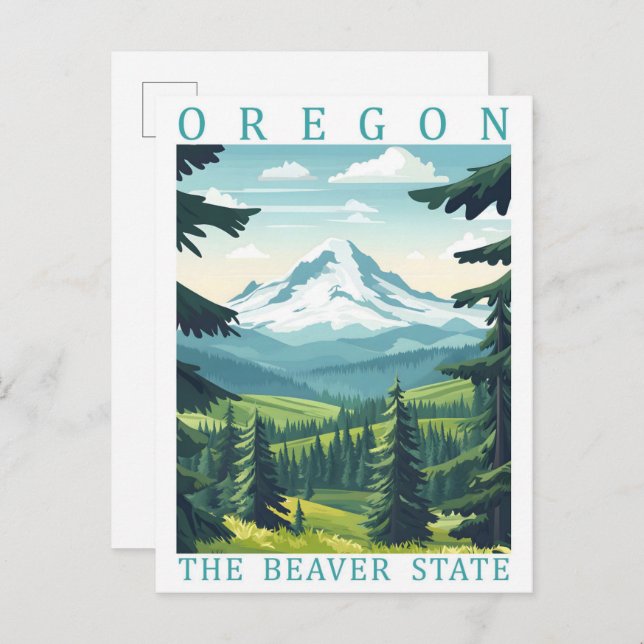 Oregon the Beaver State USA Travel Place Postcard (Front/Back)