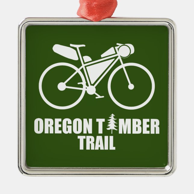 Oregon Timber Trail Bikepacking Metal Ornament (Front)