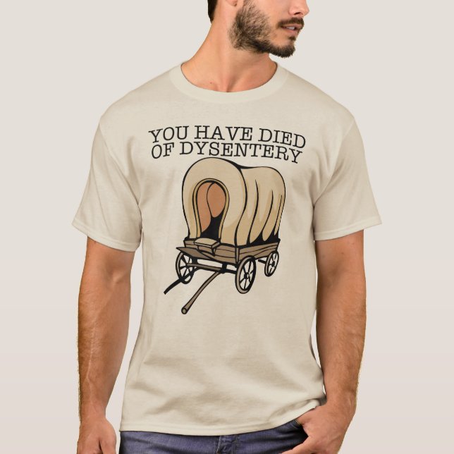 Oregon Trail Funny Wagon T-Shirt (Front)