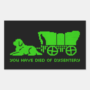 Oregon Trail Newfoundland dysentary Style  Rectangular Sticker