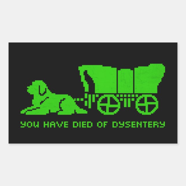 Oregon Trail Newfoundland dysentary Style  Rectangular Sticker (Front)