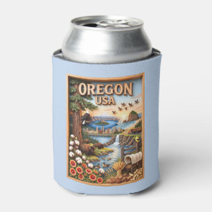 Oregon Travel Skyline Landmarks Wildlife Landscape Can Cooler
