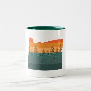 Oregon Tree Silhouette Two-Tone Coffee Mug