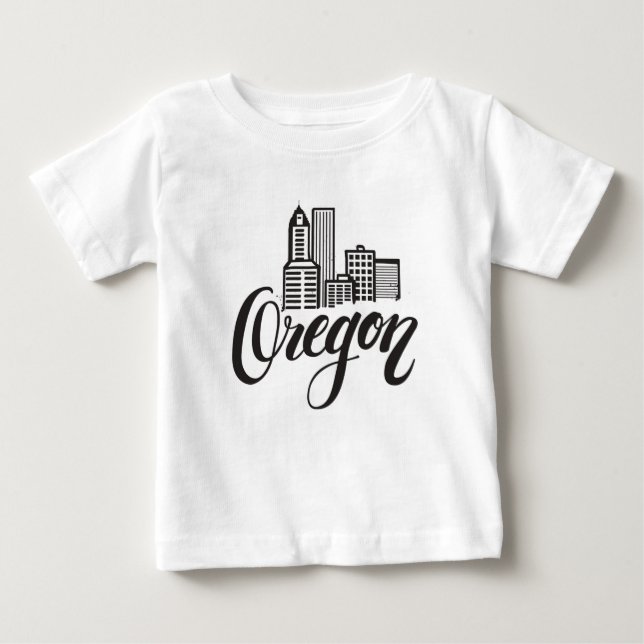 Oregon Typography Design Baby T-Shirt (Front)