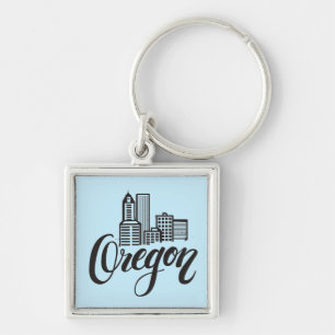 Oregon Typography Design Key Ring