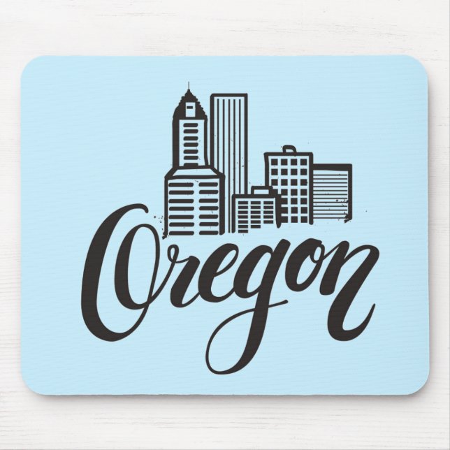 Oregon Typography Design Mouse Pad (Front)