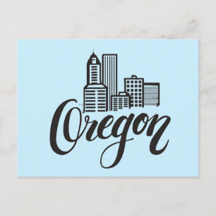 Oregon Typography Design Postcard