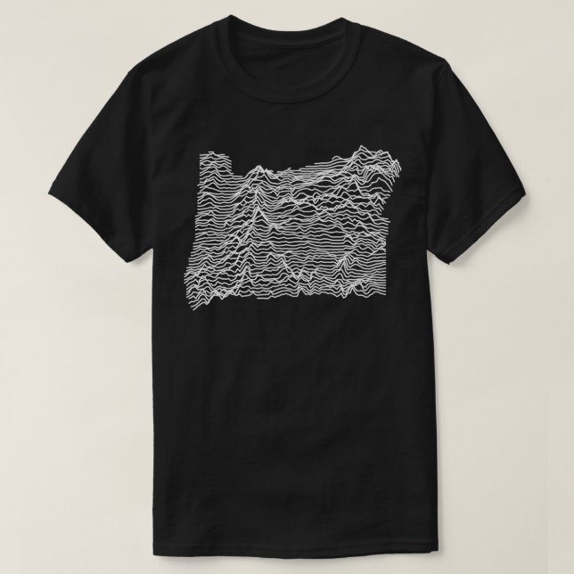 Oregon Unknown Elevations Topographical Map Withou T-Shirt (Design Front)