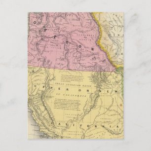 Oregon, Upper California & New Mexico Postcard