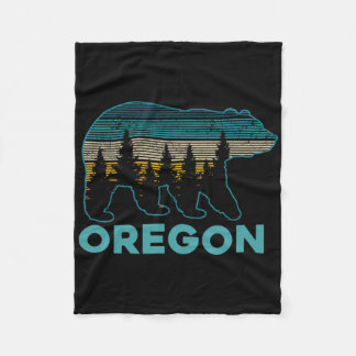 Oregon Usa Grizzly Bear Souvenir Fleece Blanket