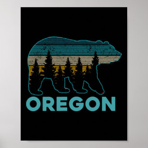 Oregon Usa Grizzly Bear Souvenir Poster