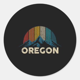 Oregon Vintage Mountains Nature Hiking Gift Classic Round Sticker