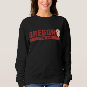 Oregon Vintage Softball Coach Team Retro Softball  Sweatshirt