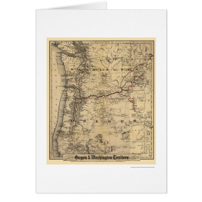Oregon & Washington Railroad Map 1880 (Front)