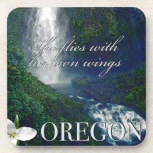 Oregon Waterfall Poster Coaster
