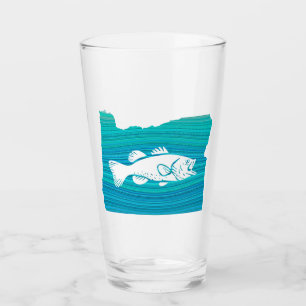Oregon Wave Fishing Glass