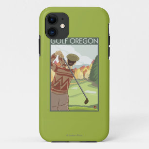 OregonGolf Scene Vintage Travel Poster iPhone 11 Case