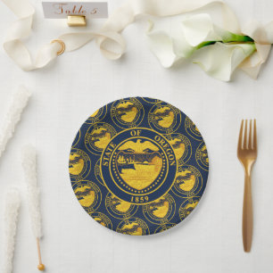 Oregonian Seal, Oregon Paper Plate