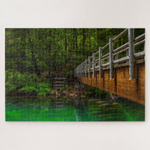 Oregon's McKenzie River headwaters bridge Jigsaw Puzzle
