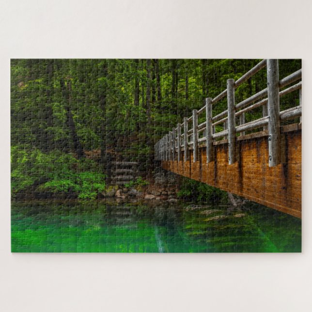 Oregon's McKenzie River headwaters bridge Jigsaw Puzzle (Horizontal)